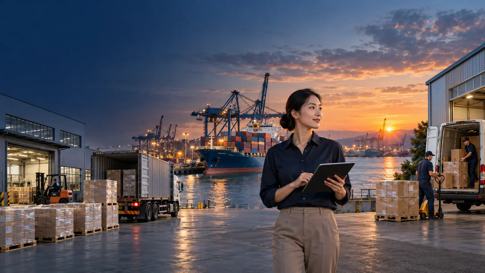 China freight coordinator planning factory pickup, international transport and final delivery