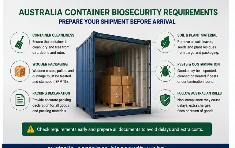 Australian container biosecurity requirements for imports from China
